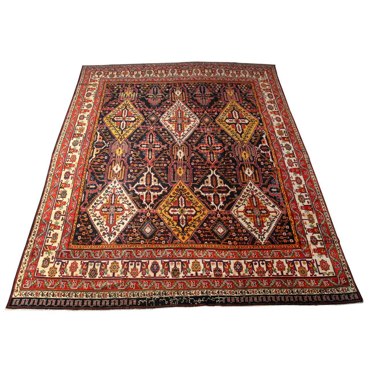 Antiker persischer Bakhtiari-Zelesultan-Teppich von Meister Weaver Ardal aus den 1890er Jahren, übergroß im Angebot