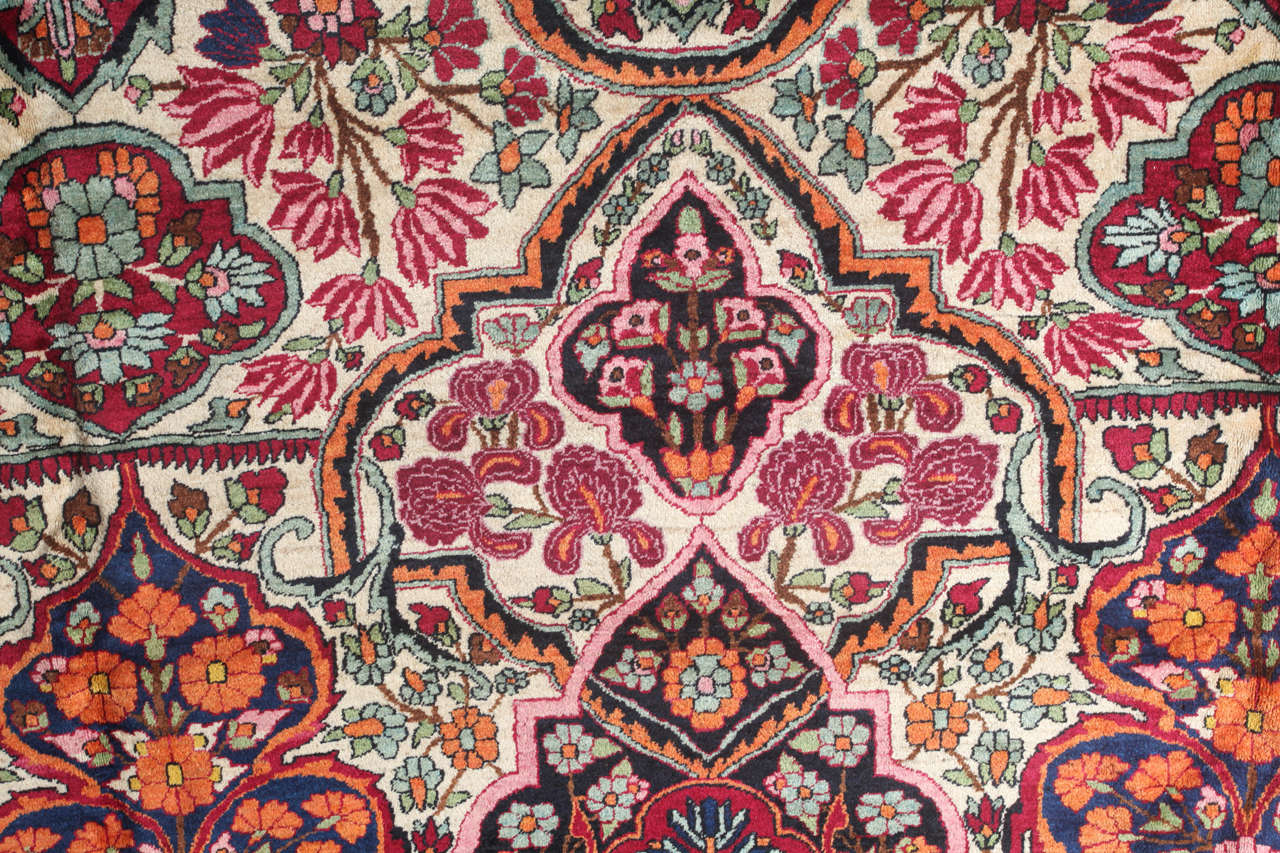 Antiker persischer Yazd-Teppich aus den 1910er Jahren, Wolle, handgeknüpft, 10' x 17' im Angebot 2