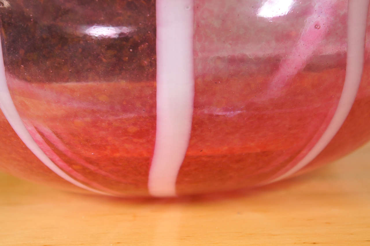 20th Century Cranberry Art Glass Vessel