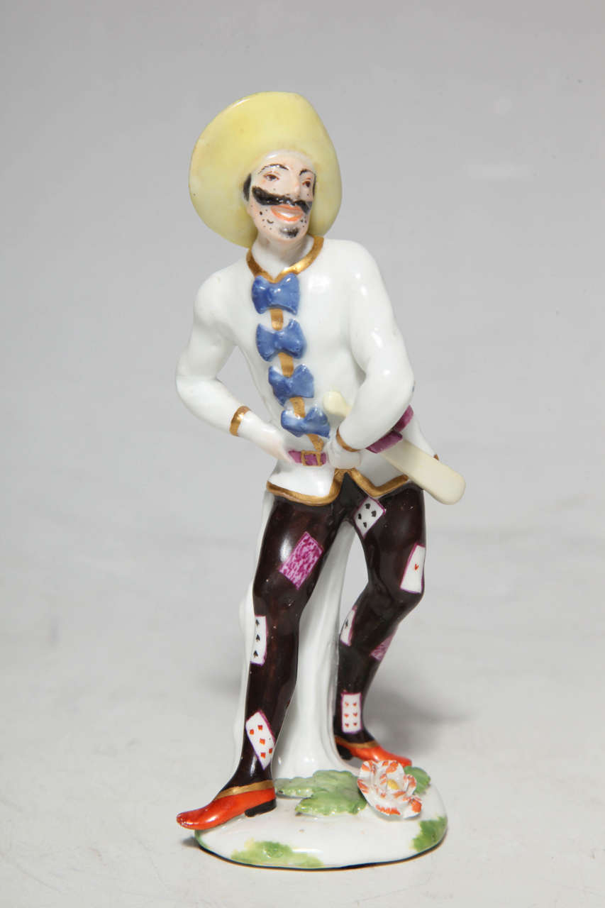 18th Century Meissen Commedia Dell'arte Porcelain Figurine by J. J. Kandler In Good Condition For Sale In New York, NY