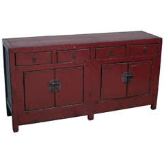 19th Century Chinese Red Lacquer Sideboard