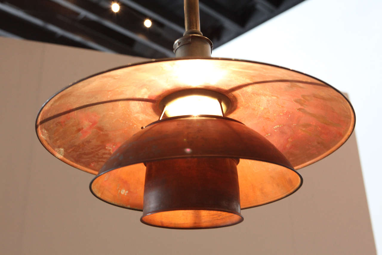 Poul Henningsen  Copper Pendant, Denmark, 1929 In Good Condition In Los Angeles, CA