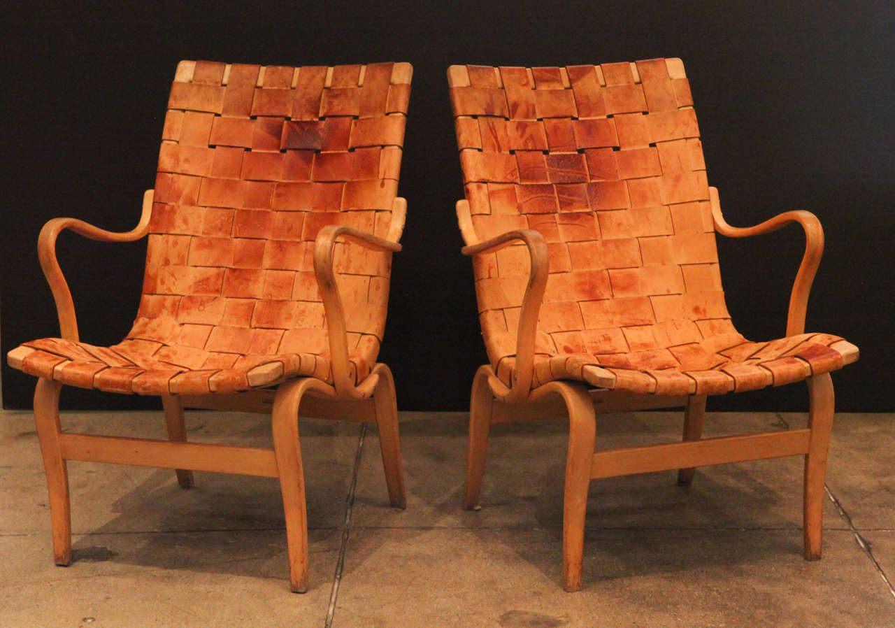 Swedish Pair of Bruno Mathsson Eva Chairs, Sweden, 1965