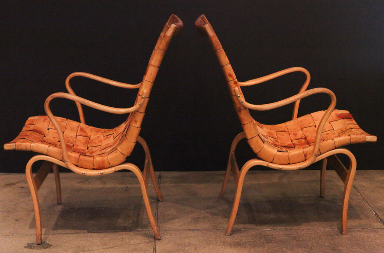 Pair of Bruno Mathsson Eva Chairs, Sweden, 1965 In Good Condition In Los Angeles, CA