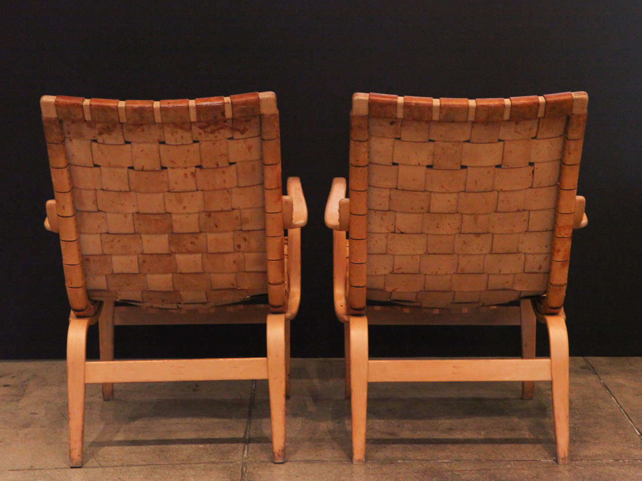 Mid-20th Century Pair of Bruno Mathsson Eva Chairs, Sweden, 1965