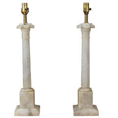 Pair of Classical Marble Lamps