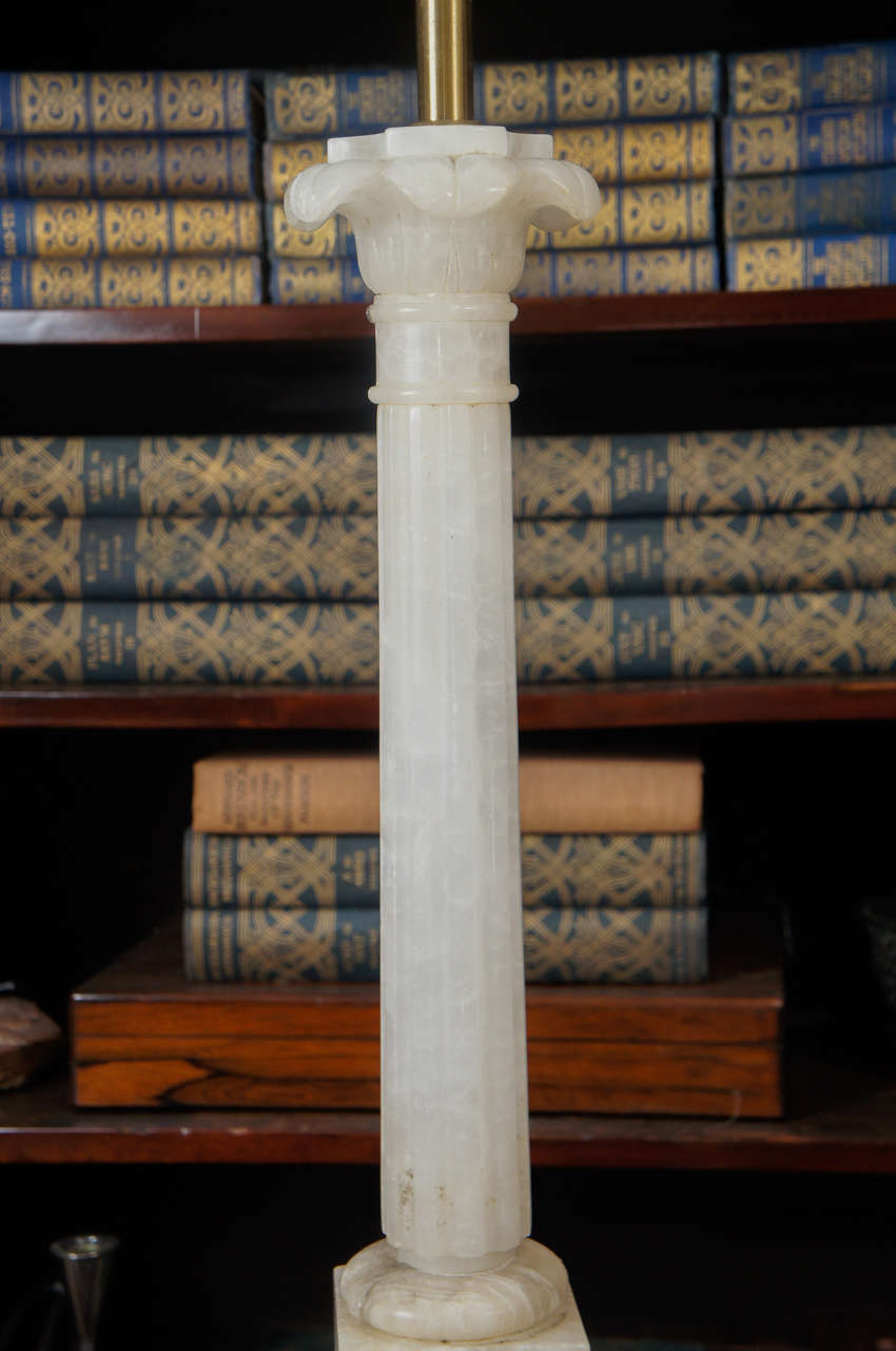 Mid-20th Century Pair of Classical Marble Lamps