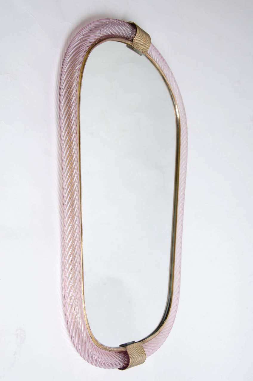 Mid-20th Century 1950s Barovier and Toso Pink Mirror