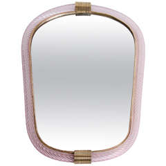 Vintage 1950s Barovier and Toso Pink Mirror