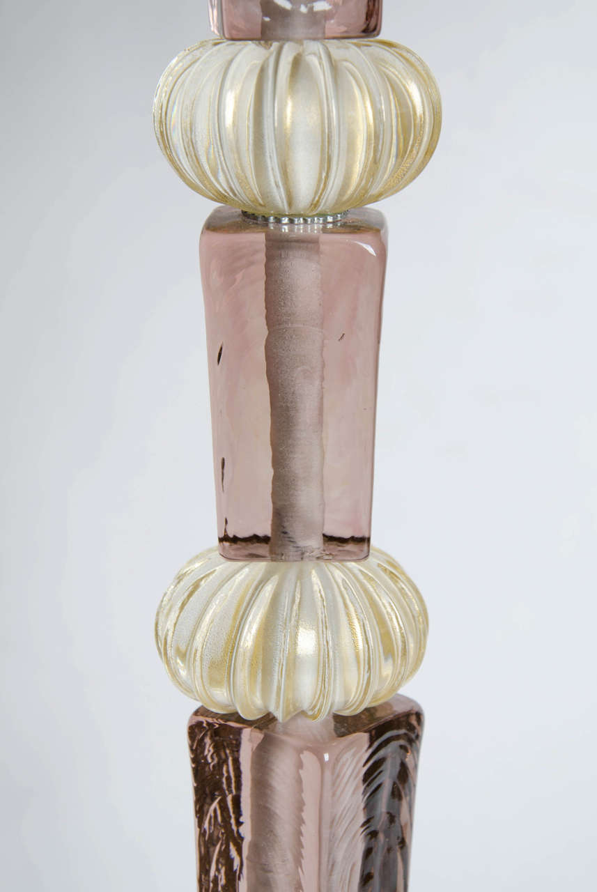 Glass Pair of 1950s Italian Table Lamps