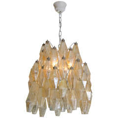 Vintage Italian Polyhedral Chandelier by Carlo Scarpa for Venini