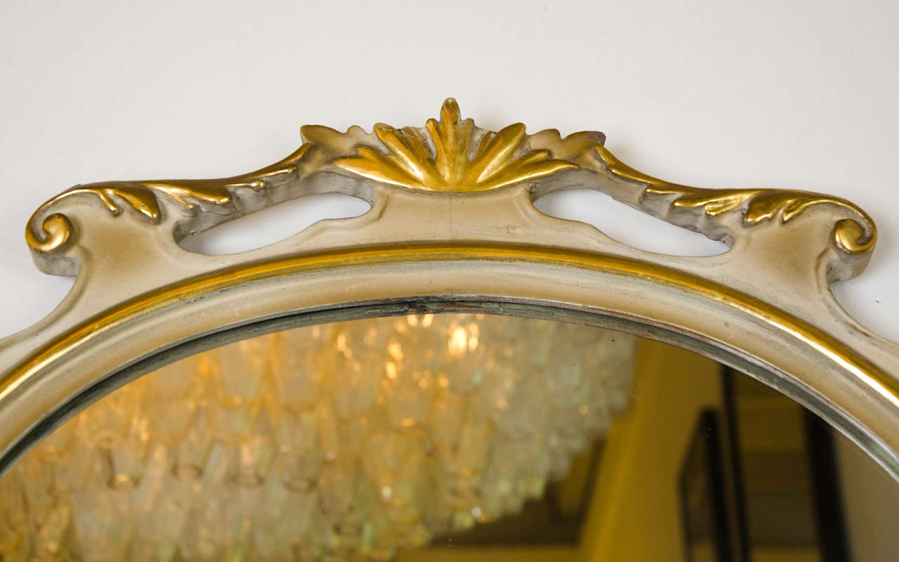 Mid-20th Century 1940s Italian Gold Leaf Mirror Attributed to Paolo Buffa For Sale