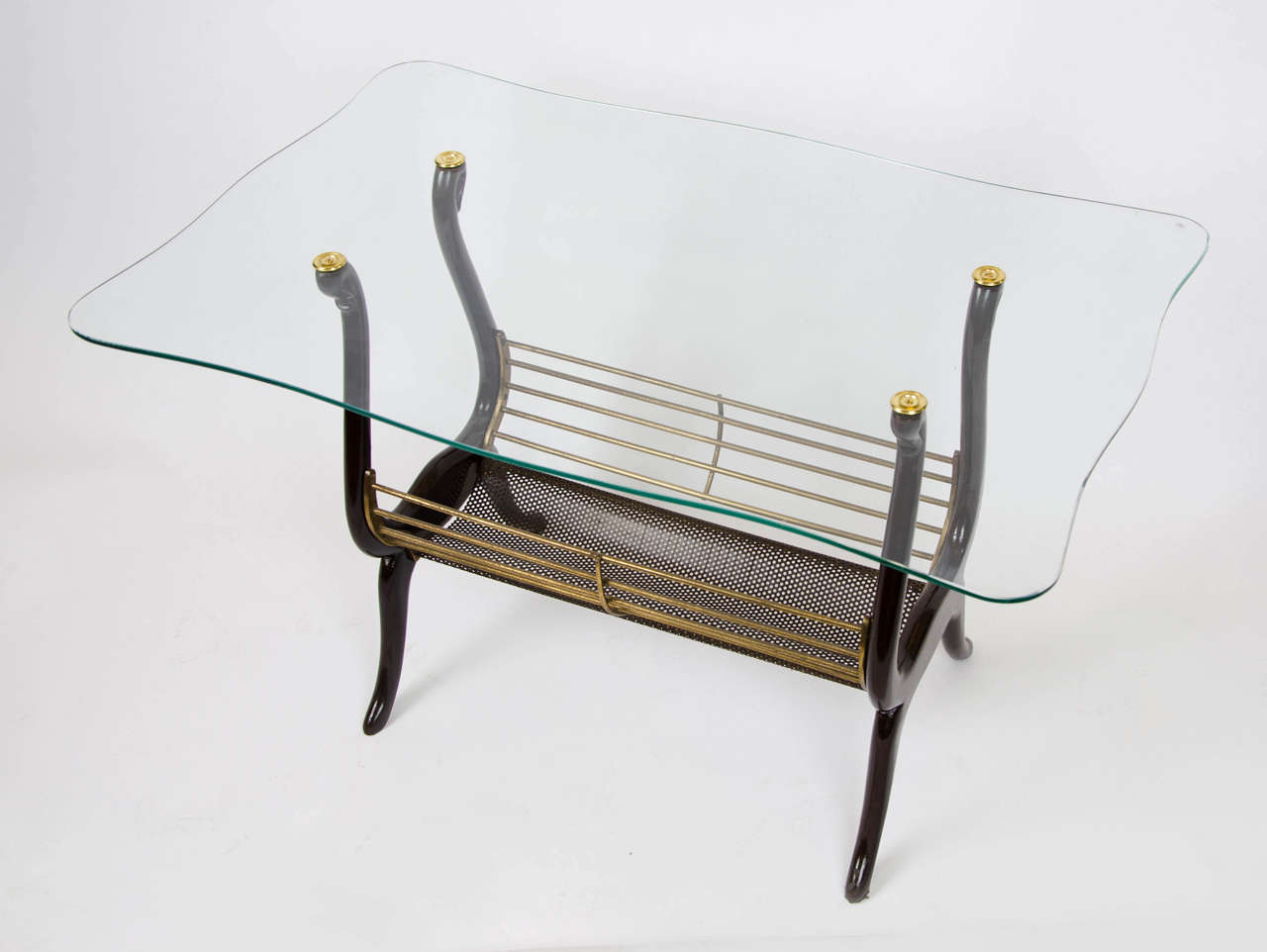 1940s Italian glass top coffee table.
