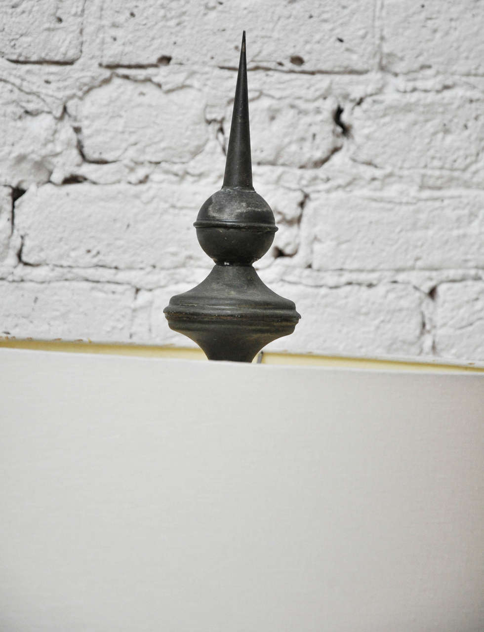 20th Century Pair of Antique Metal Urn Lamps