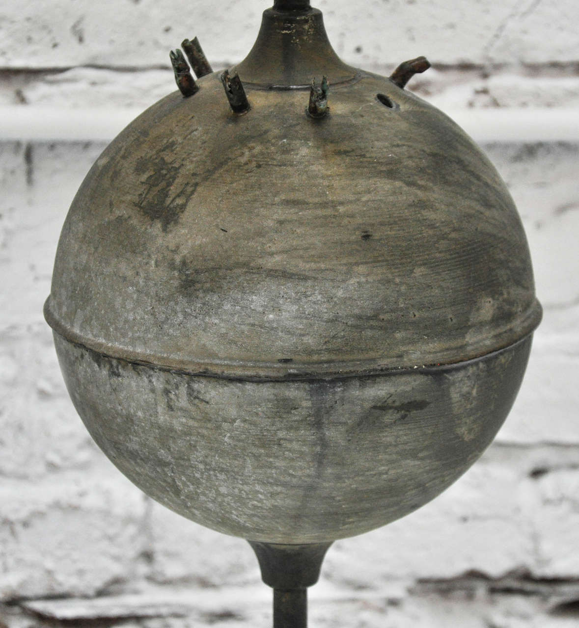 Pair of Antique Metal Urn Lamps 1