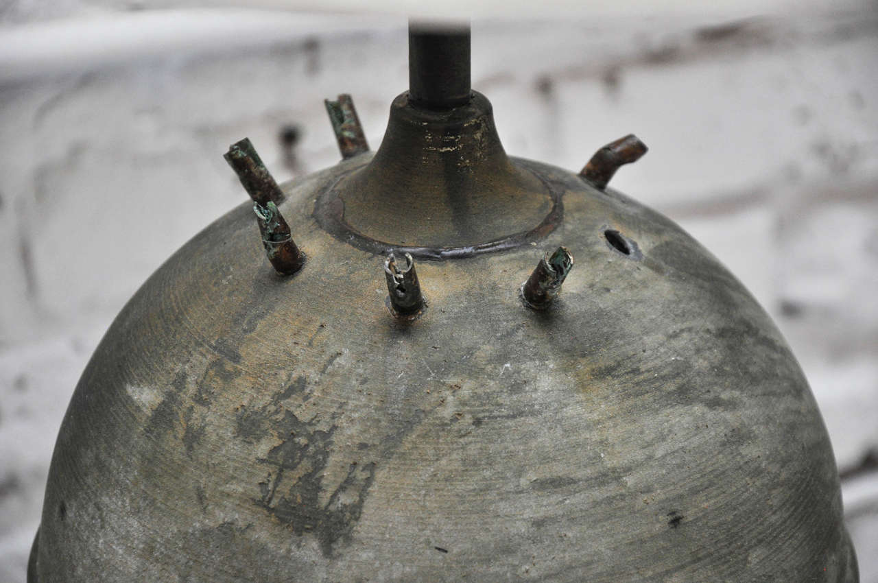Pair of Antique Metal Urn Lamps 5