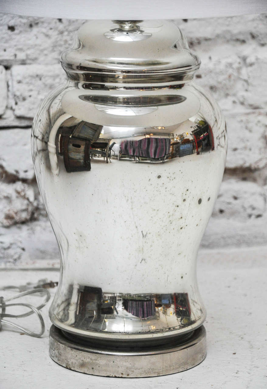 Vintage Mercury Glass Lamp In Good Condition In Phoenix, AZ