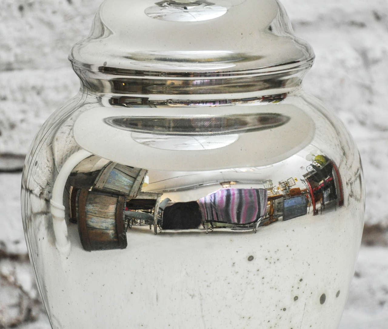 Vintage Mercury Glass Lamp 3