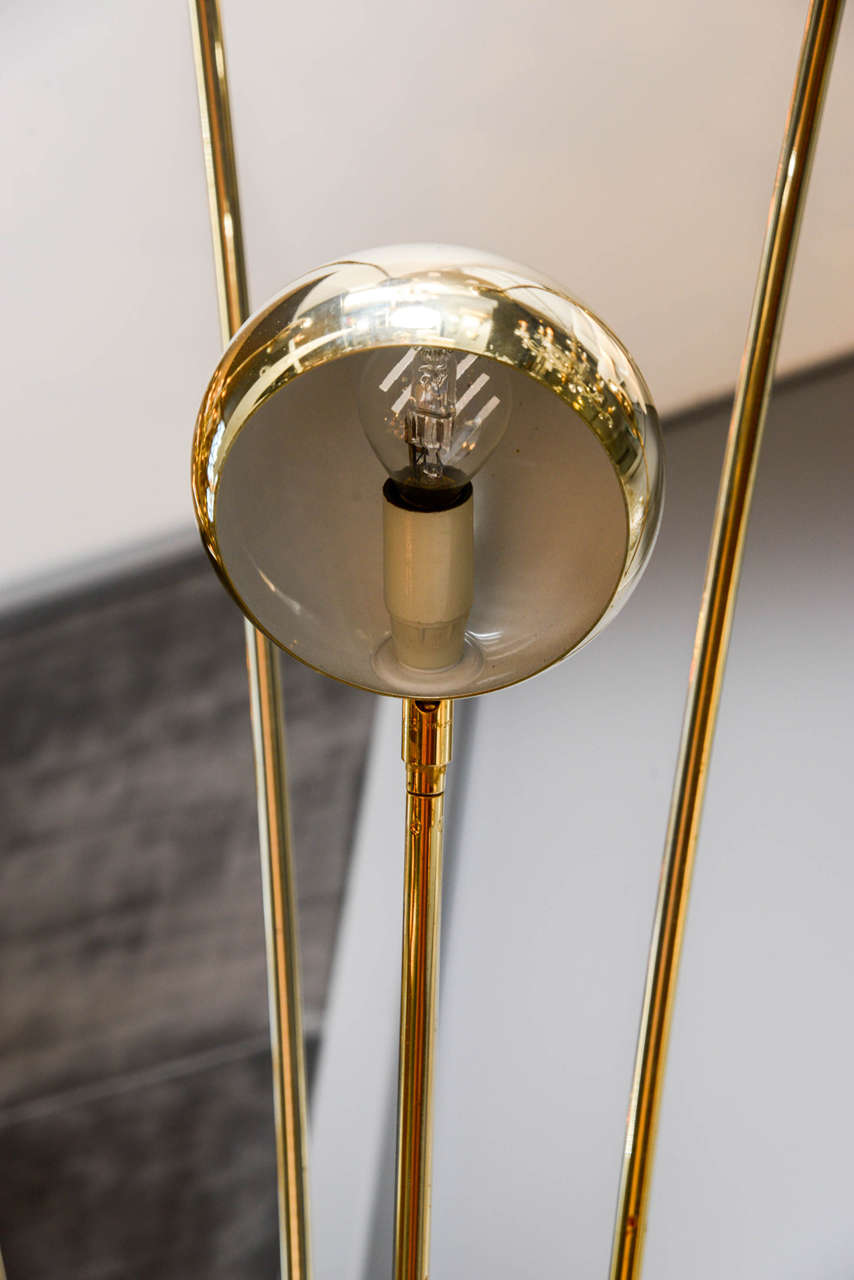Great Atelje Lyktan Brass and Marble Floor Lamp In Good Condition In Saint-Ouen, IDF