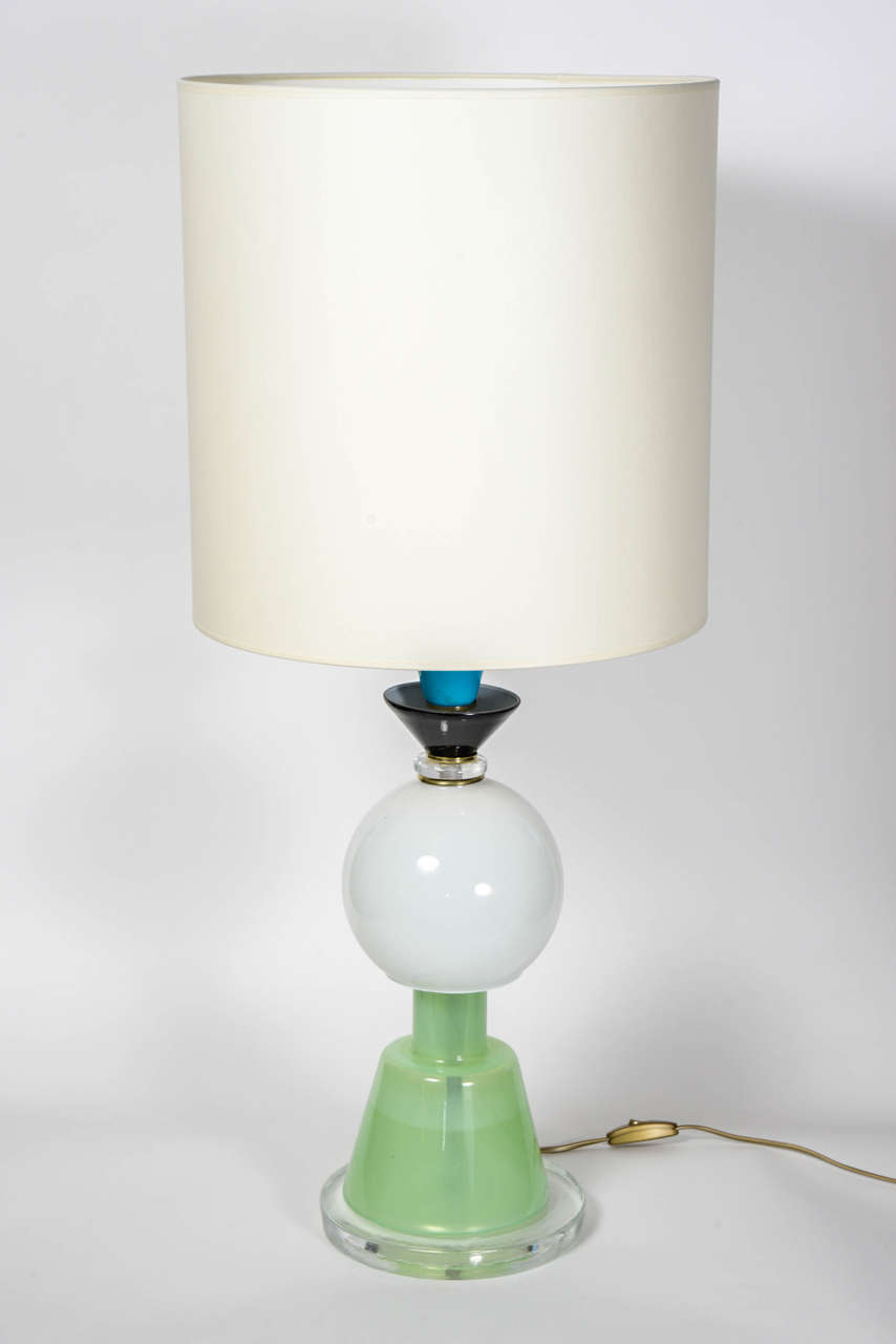 Curious Pair of Murano Glass Lamps in the Style of Ettore Sottsass 2