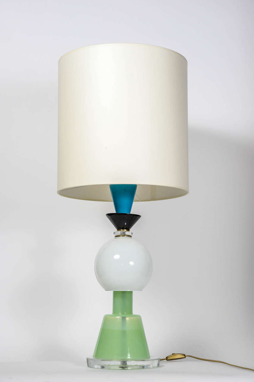Curious Pair of Murano Glass Lamps in the Style of Ettore Sottsass 3