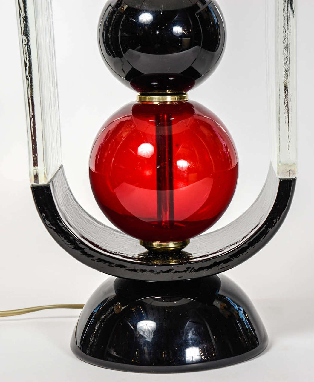 Mid-Century Modern Original Shaped Murano Glass Pair of Lamps