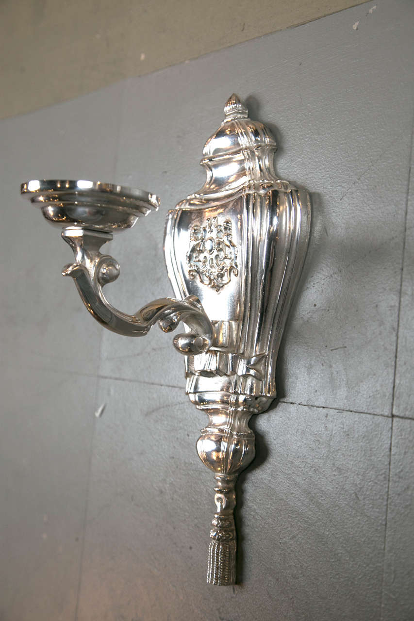 Pair of circa 1920s Caldwell One-Light Sconces In Excellent Condition For Sale In Stamford, CT