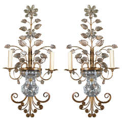 Pair of French Gilt Metal Sconces, circa 1930s