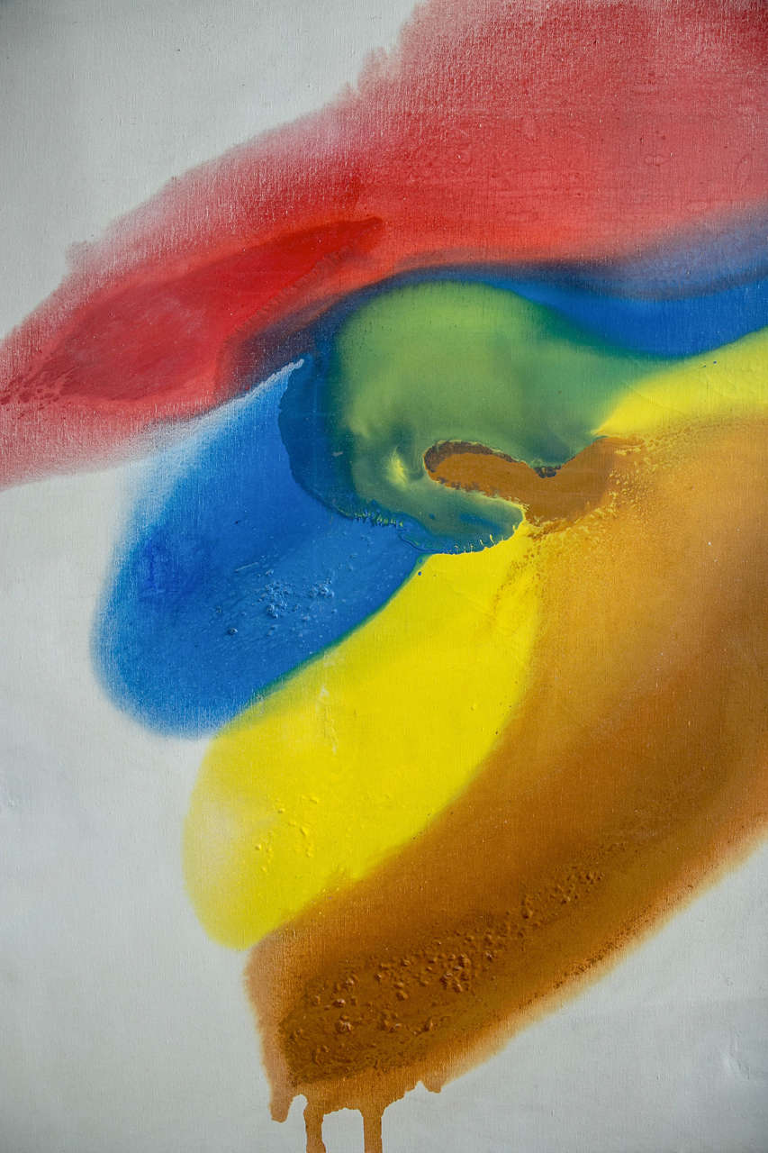 Mid-20th Century Colorful Abstract 1960s Painting For Sale