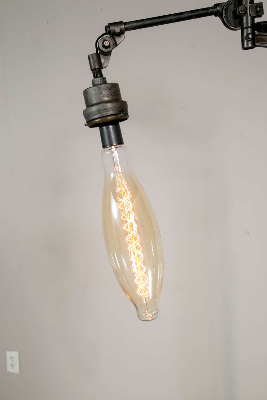 Pair of Industrial Light Fixtures For Sale 3