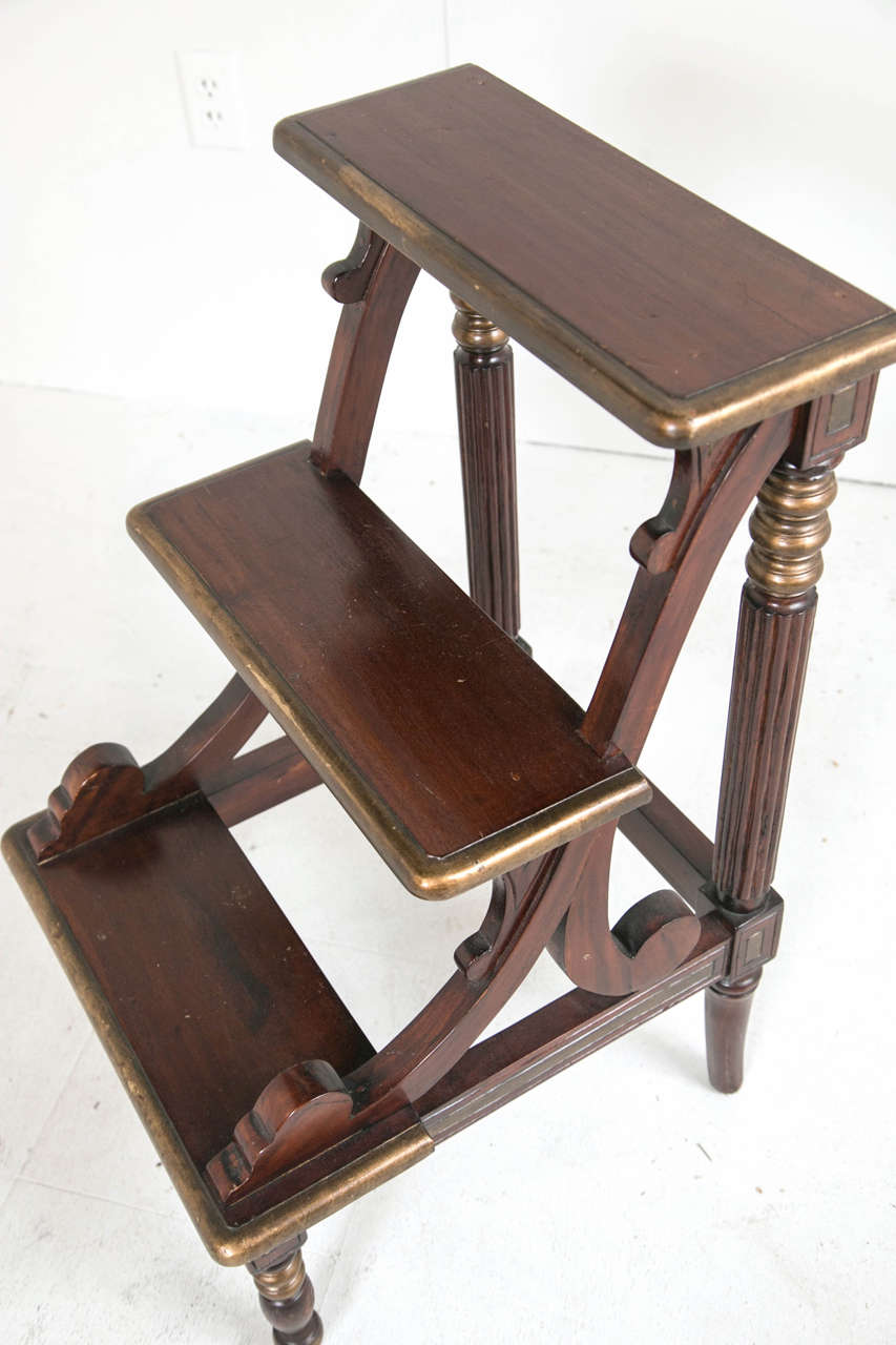 Mahogany Library Steps, circa 1930s For Sale 1