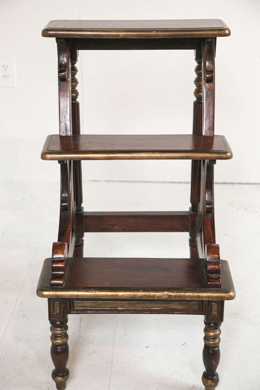 Mahogany Library Steps, circa 1930s For Sale 3