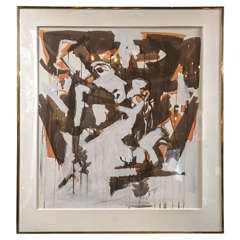 Signed and Dated Abstract Painting, circa 1970 8