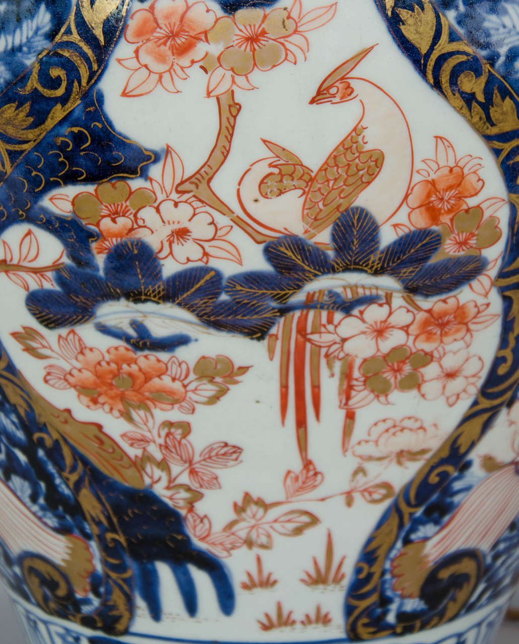 18th Century and Earlier Japanese Imari Porcelain Vase Lamped, circa 1700 For Sale