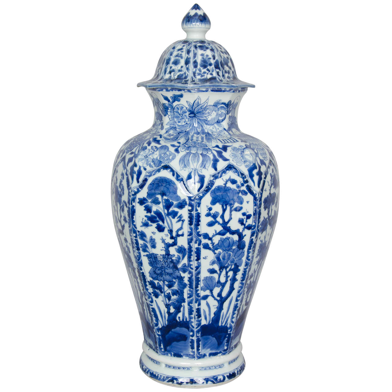 Large Kangxi Blue and White Porcelain Vase, circa 1700 at 1stDibs