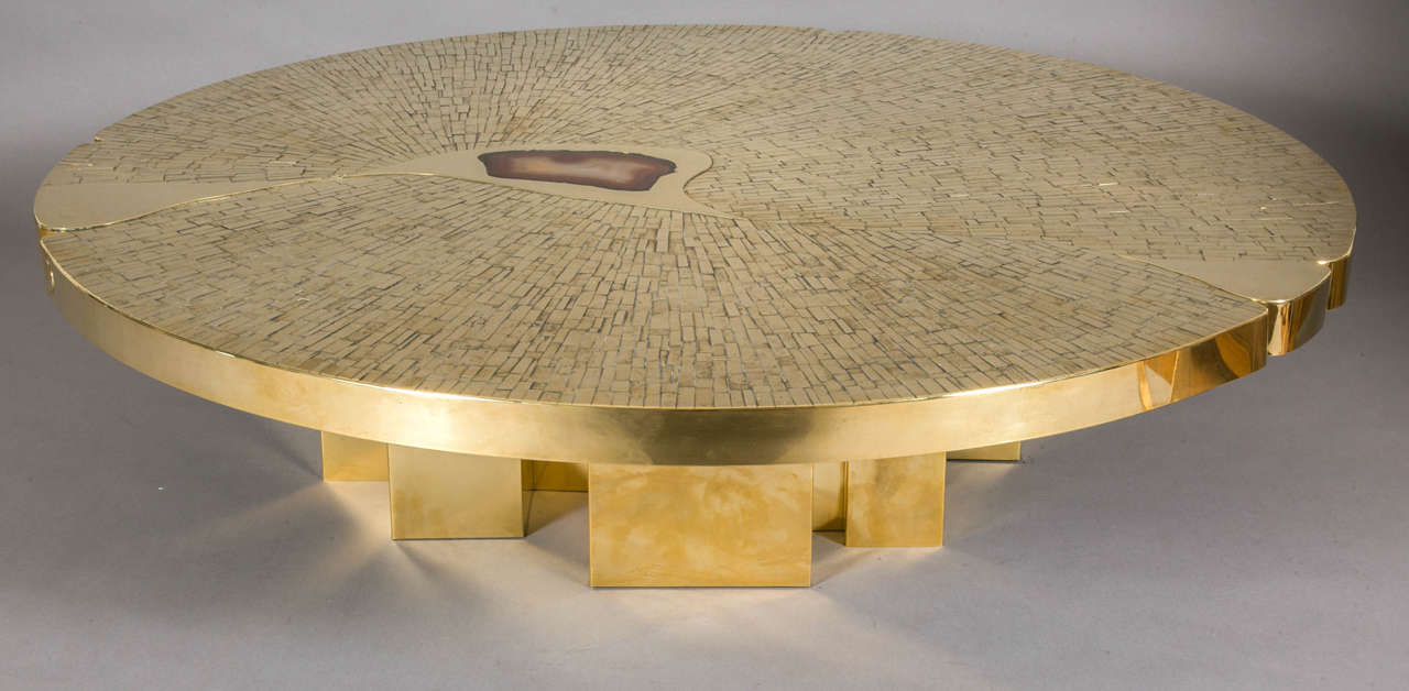 Circular Coffee Table, circa 1970 by Jean-Claude Dresse In Good Condition In Paris, FR