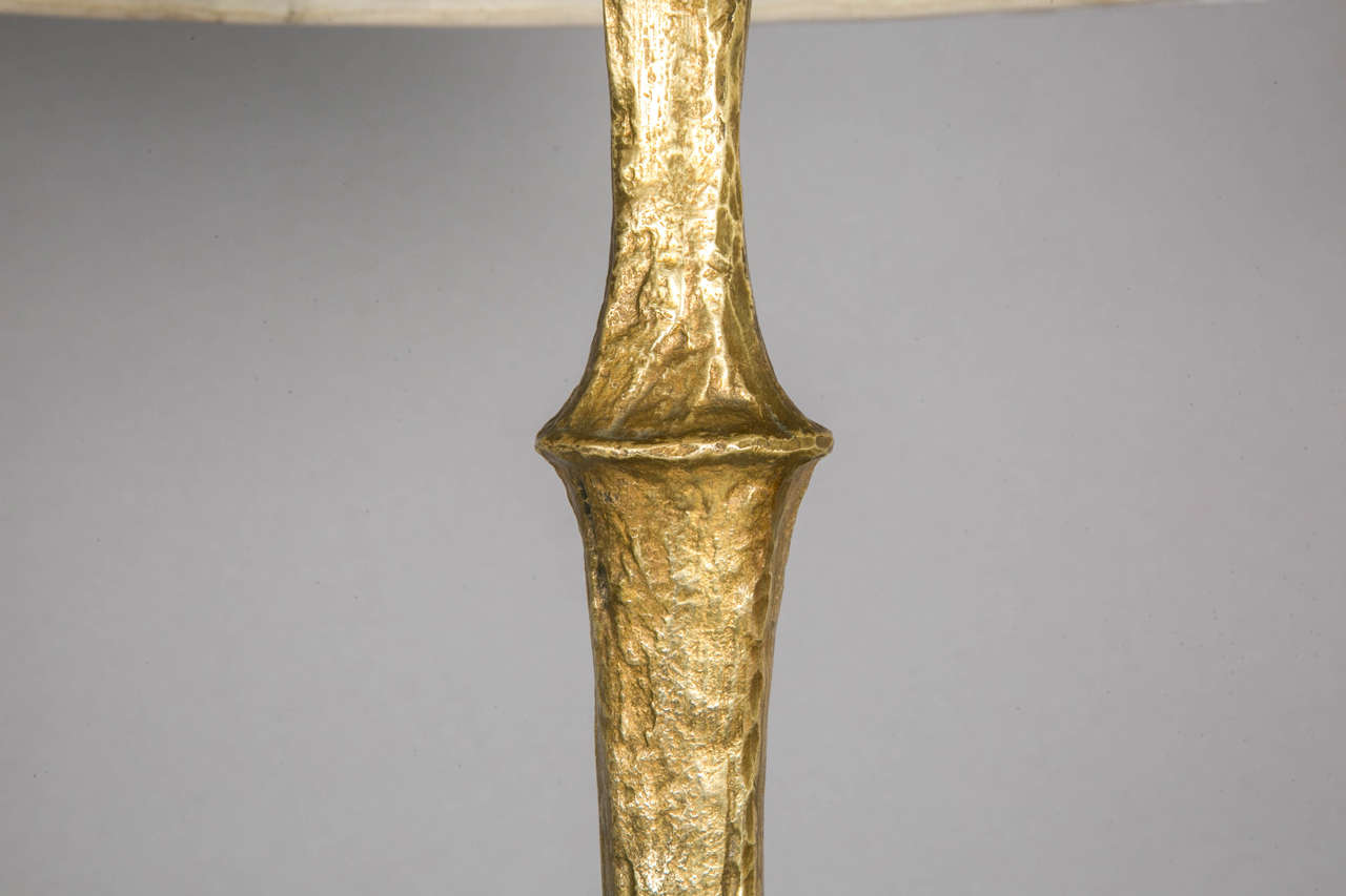 French Gilt Bronze Floor Lamp, 1955-1960, by Felix Agostini