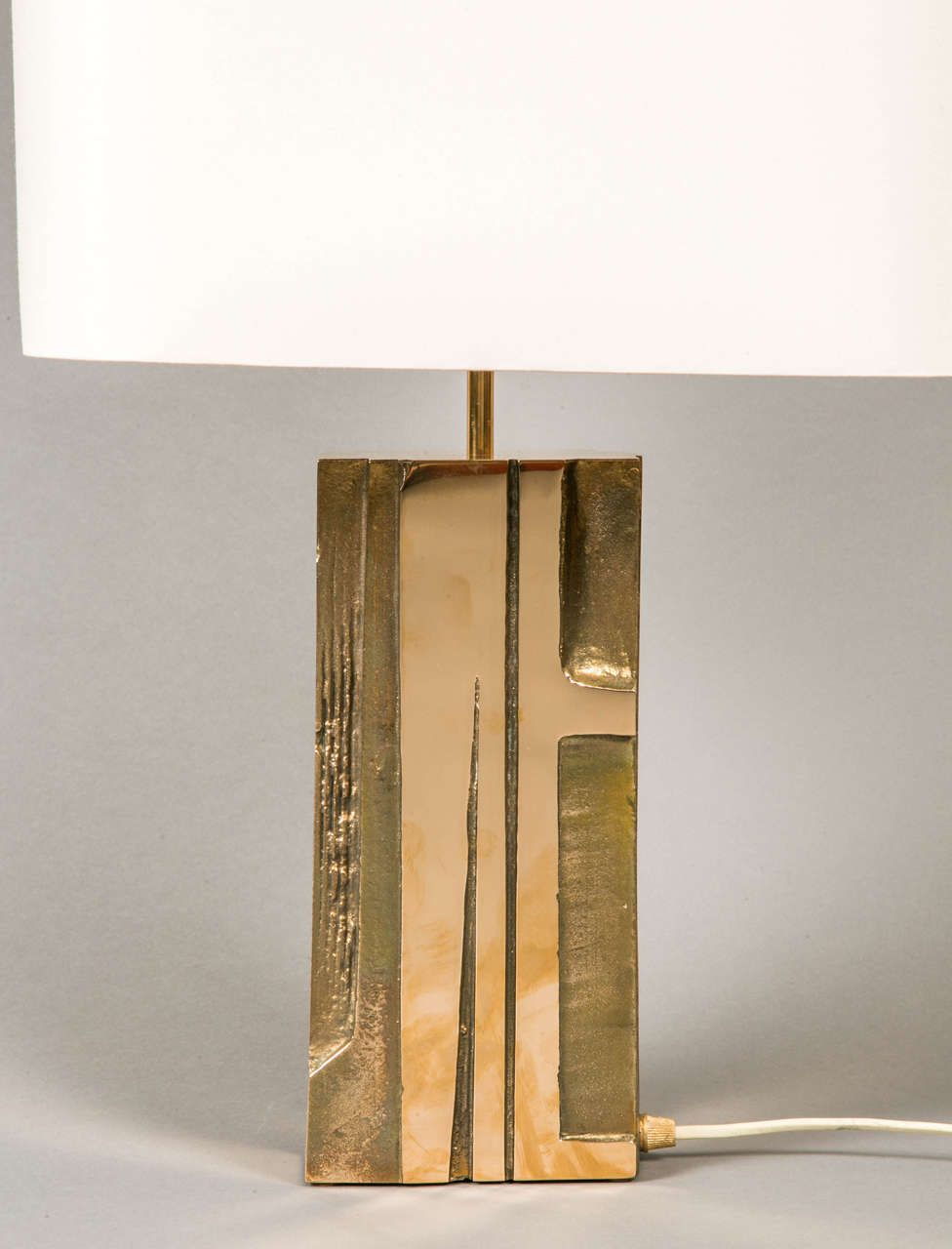 French Bronze Table Lamp, circa 1965-1970, by M. Mangematin