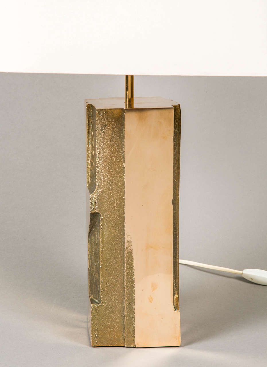 Bronze Table Lamp, circa 1965-1970, by M. Mangematin In Good Condition In Paris, FR
