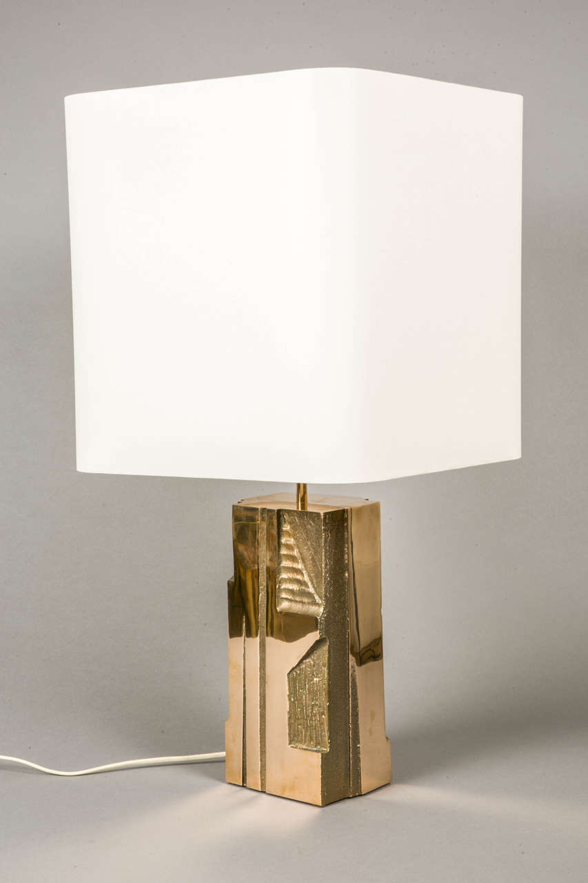 Mid-20th Century Bronze Table Lamp, circa 1965-1970, by M. Mangematin