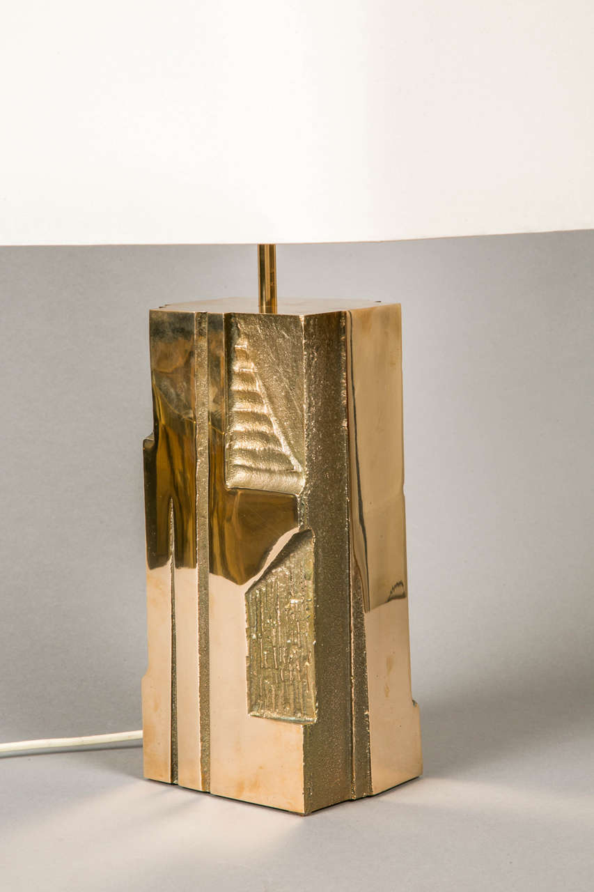 Bronze Table Lamp, circa 1965-1970, by M. Mangematin 1