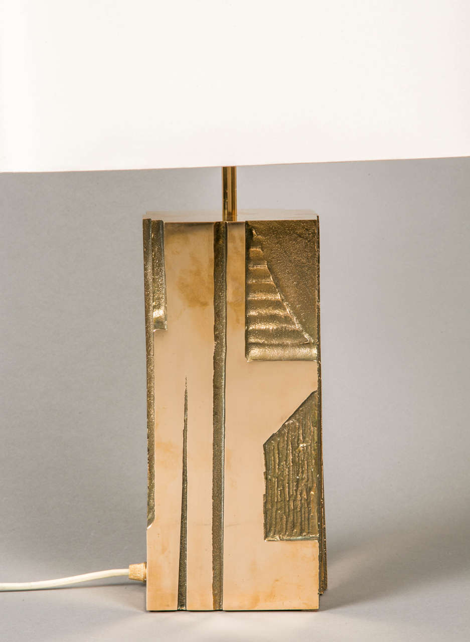 Bronze Table Lamp, circa 1965-1970, by M. Mangematin 3