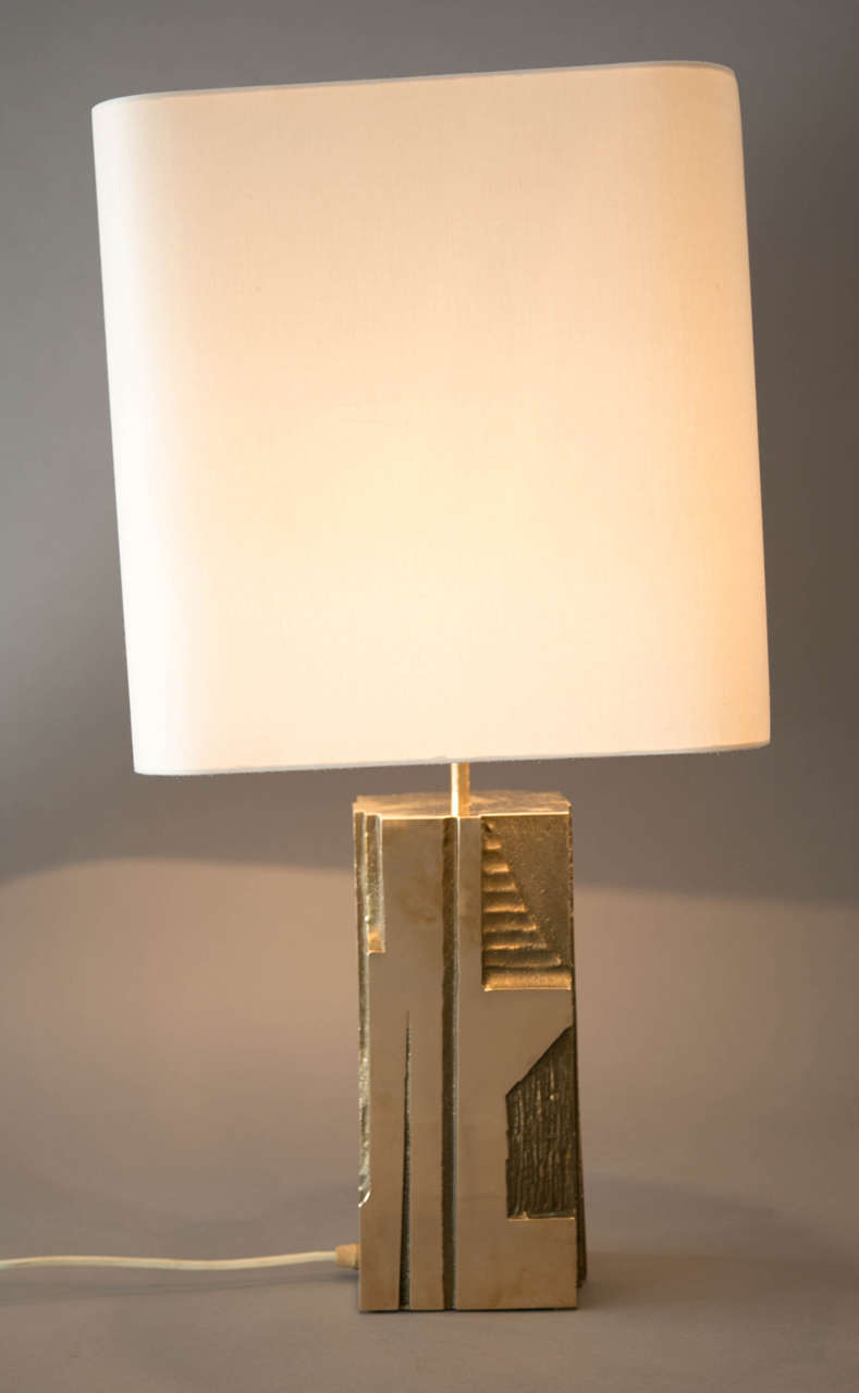 Bronze Table Lamp, circa 1965-1970, by M. Mangematin 4