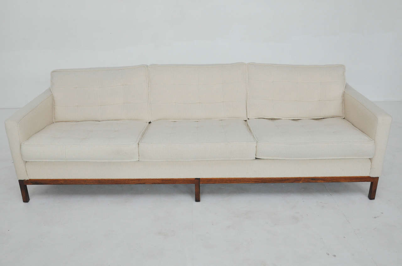 20th Century Florence Knoll Sofa on Rosewood Base