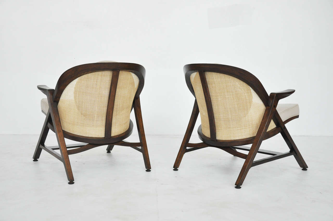 Cane Dunbar A-Frame Chairs by Edward Wormley