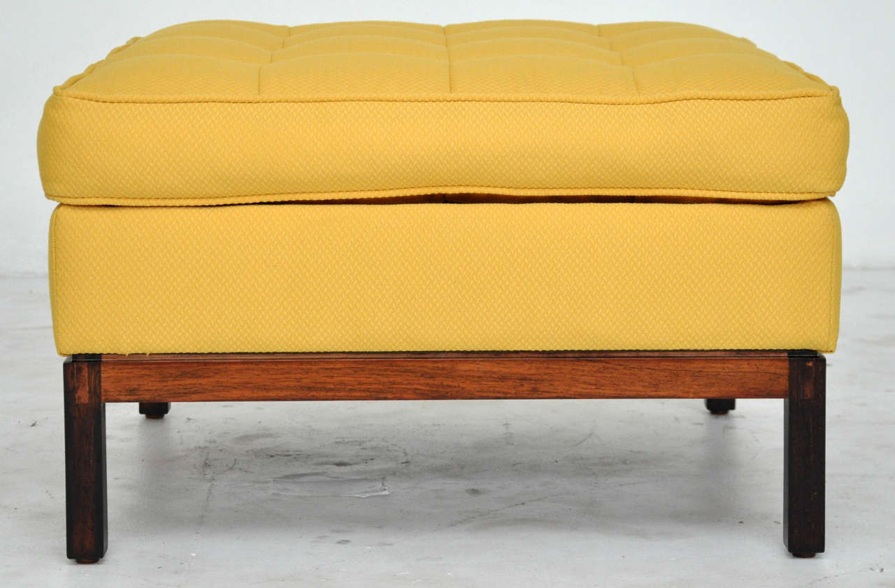 Rare rosewood base ottoman by Florence Knoll.