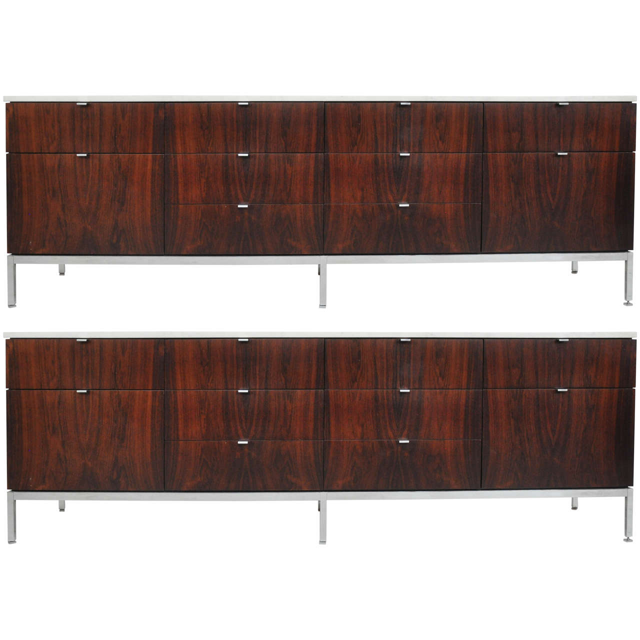 Pair of Rosewood Florence Knoll Credenza
