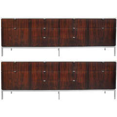 Pair of Rosewood Florence Knoll Credenza