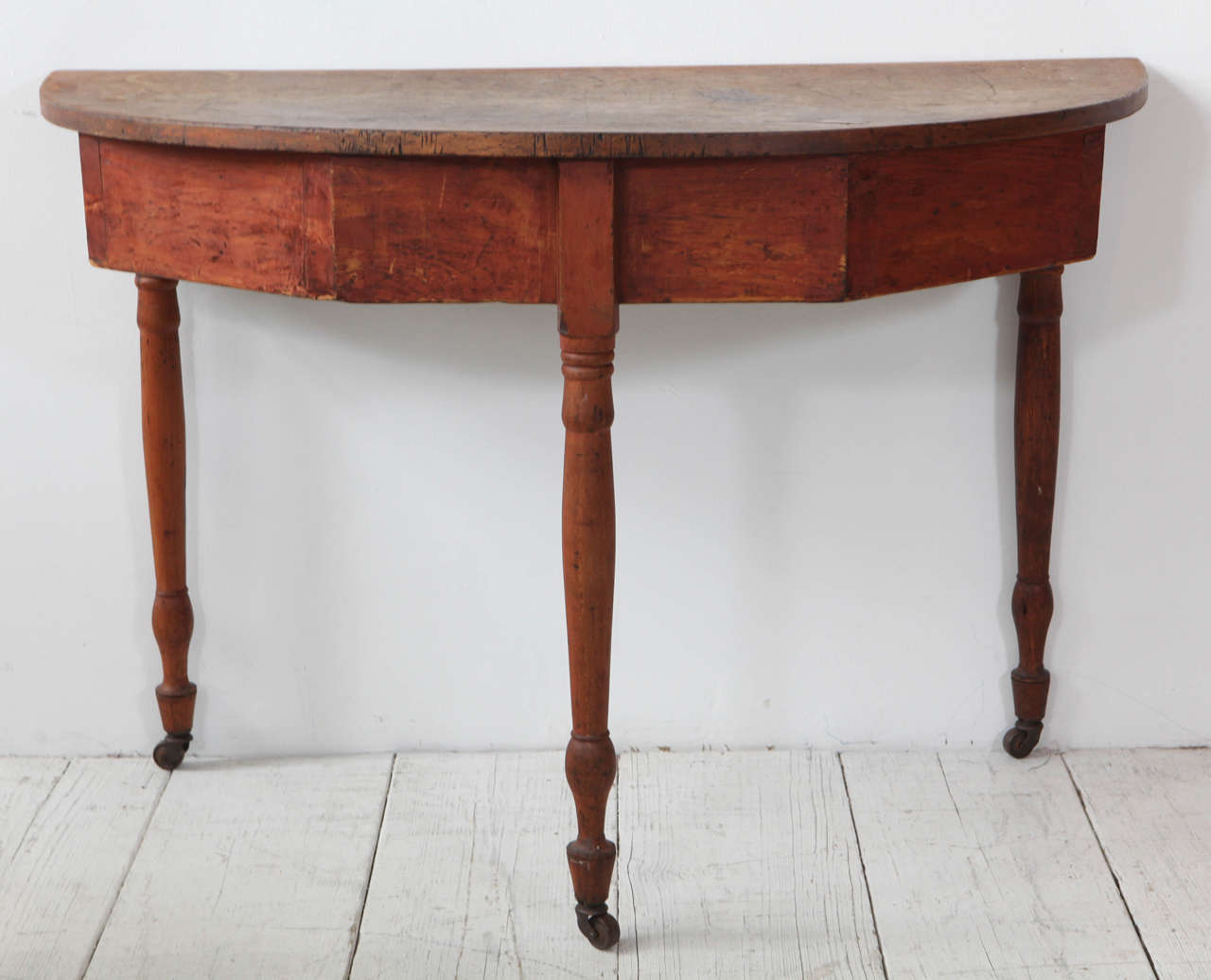 Rustic hall table / demilune / console.