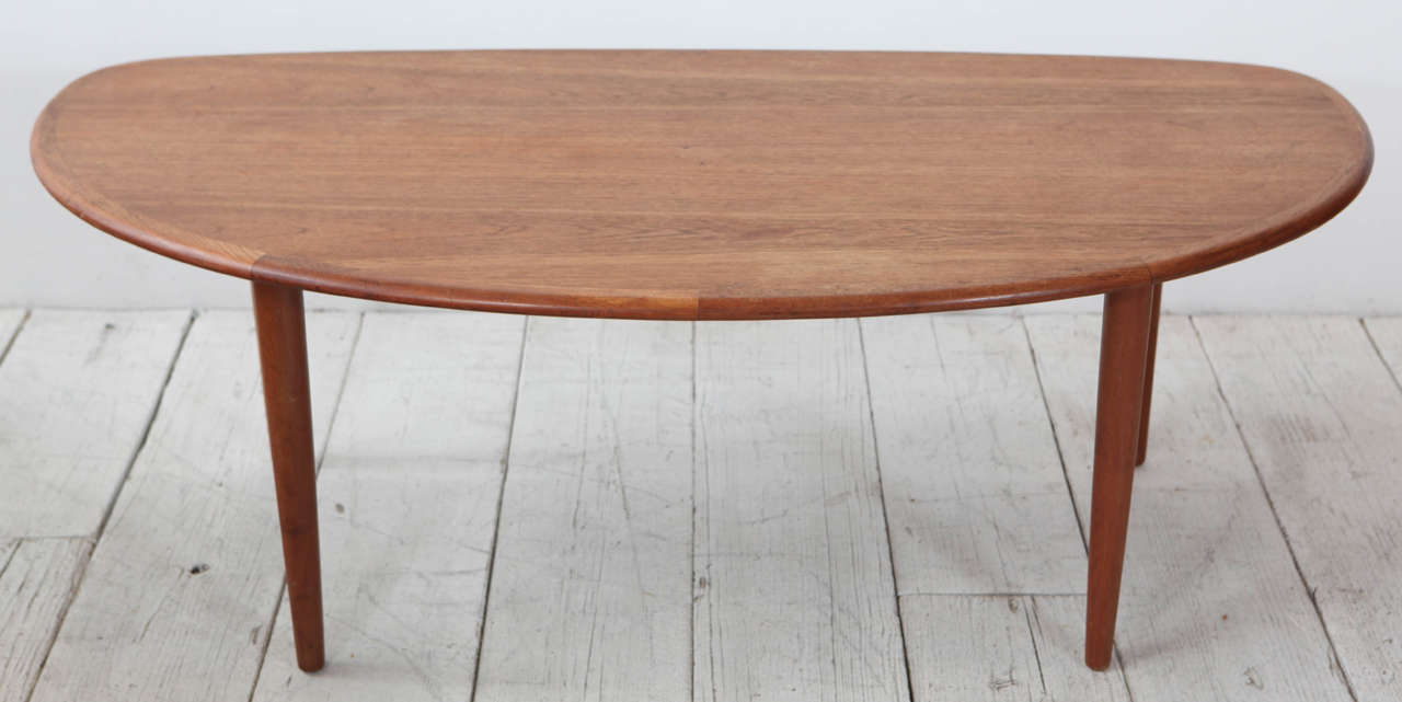 Unique Scandinavian modern oval table.